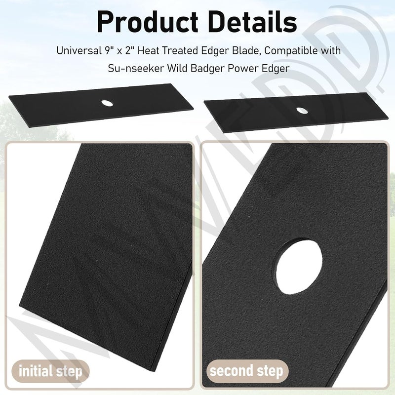 MWEDP 2 Pack Universal 9" x 2" （1/2 Hole） Edger Blade 2059 Compatible with Mclane & Power Trim Edgers, King O Lawn Edgers, Tru-Cut Edgers - Image 3
